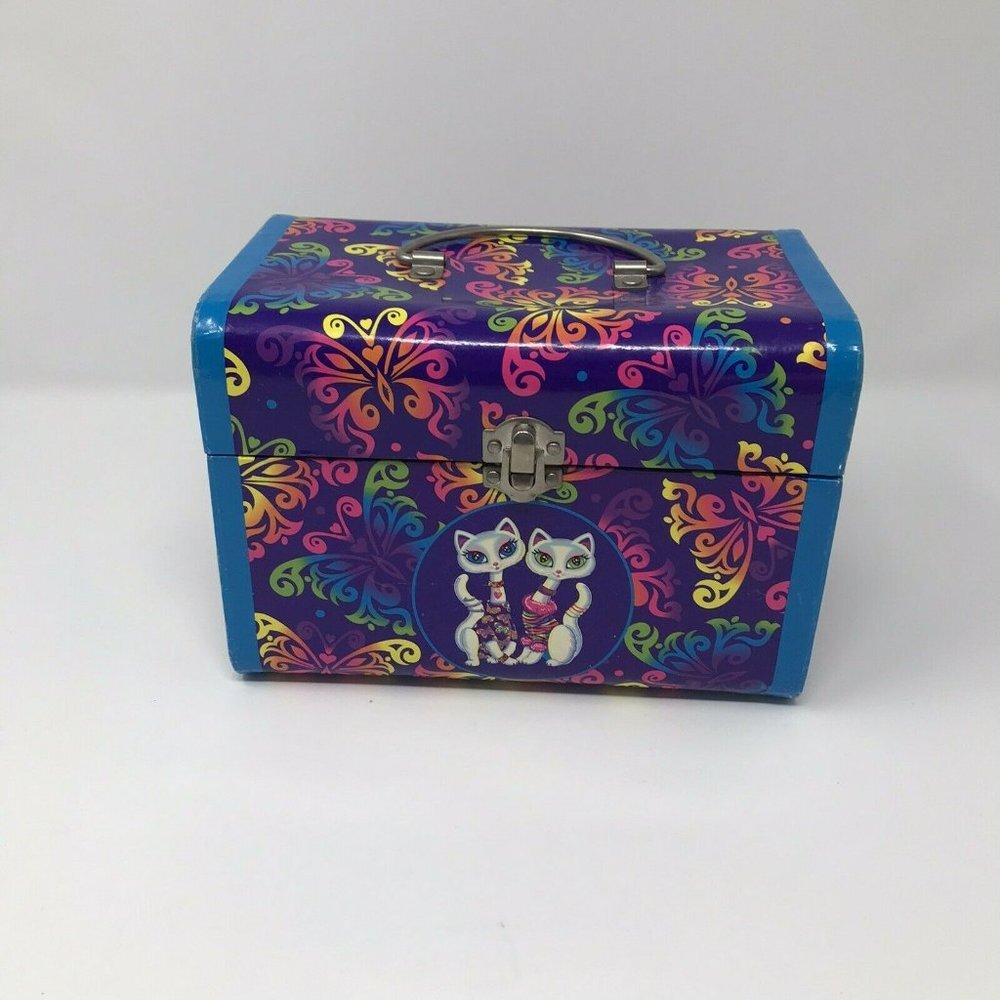 Vintage 1990s Lisa Frank Siamese Cats Roxie and Rollie Latch Storage Lunch Box